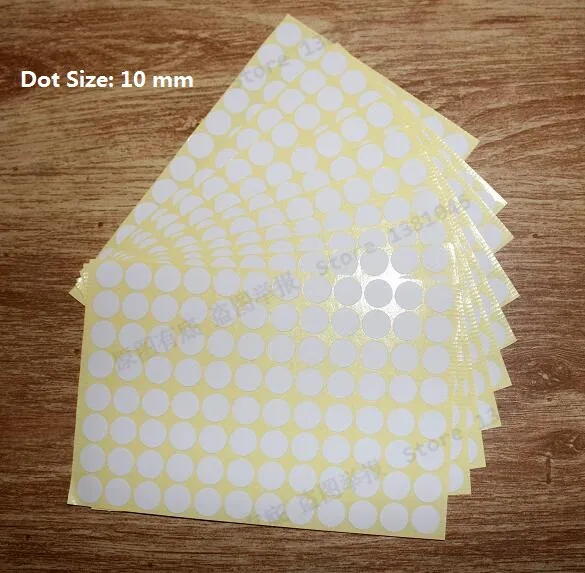 

5/10/20 Sheets 10mm Matte White Self Adhesive Round Sticker Blank Sticky Dot Coding Label Tag
