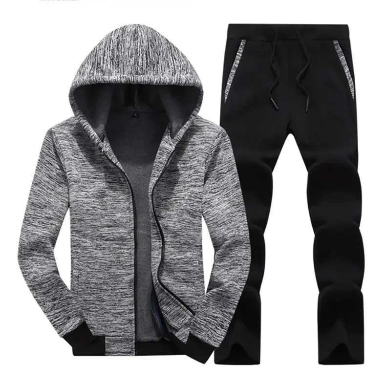 Men Sets Hooded Tracksuit Male Chandal Hombre Completo Trainingspak Mannen Sweatshirt Men Sportswear Suits Jacket+Pant Clothes 0