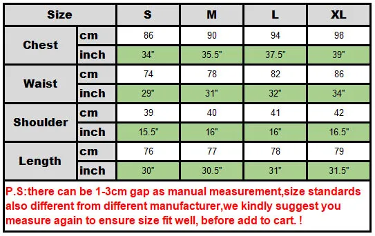 size chart suit