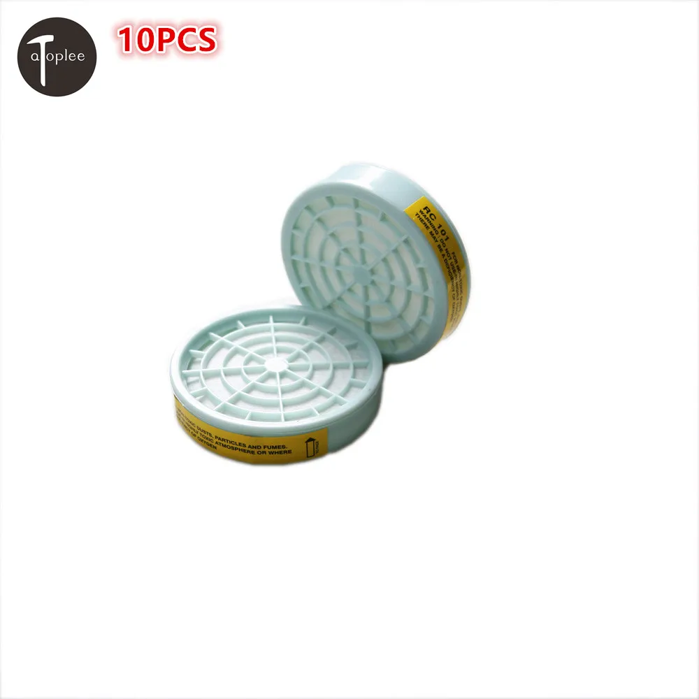 10PCS Used 80 Hours Gas Mask Spare Cartridge Filters Box Replaceable