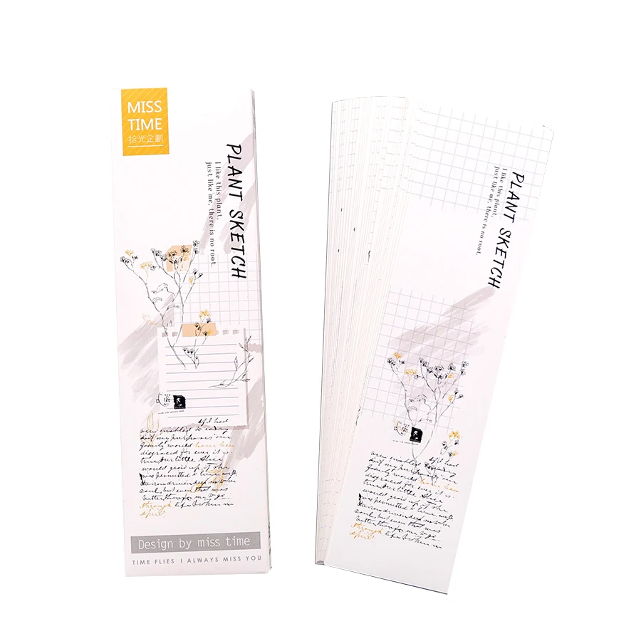 

30pcs Plant Sketch bookmarks for books book Drawing marker postcard Stationery gift School supplies marcapaginas de libros A6428