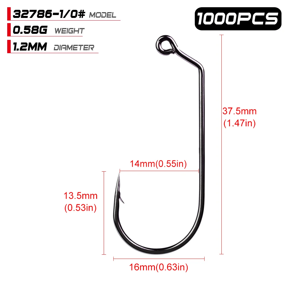 1000 шт. джиг большой серии рыболовный крючок Sunlure бренд один крючок Размер 32786-1/0-5/0 морской окунь
