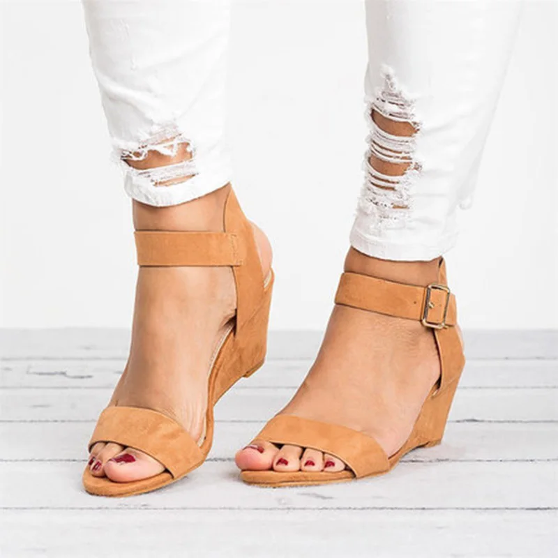 

Women Sandals Plus Size Wedges Shoes Women 2019 Fashion Peep Toe Wedge Heels Sandalias Mujer Casual Women Summer Sandals