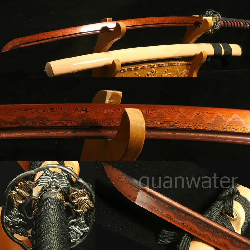 

41'FOLDED STEEL RED CLAY TEMPERED FULL TANG SHARP JAPANESE SAMURAI KATANA SWORD