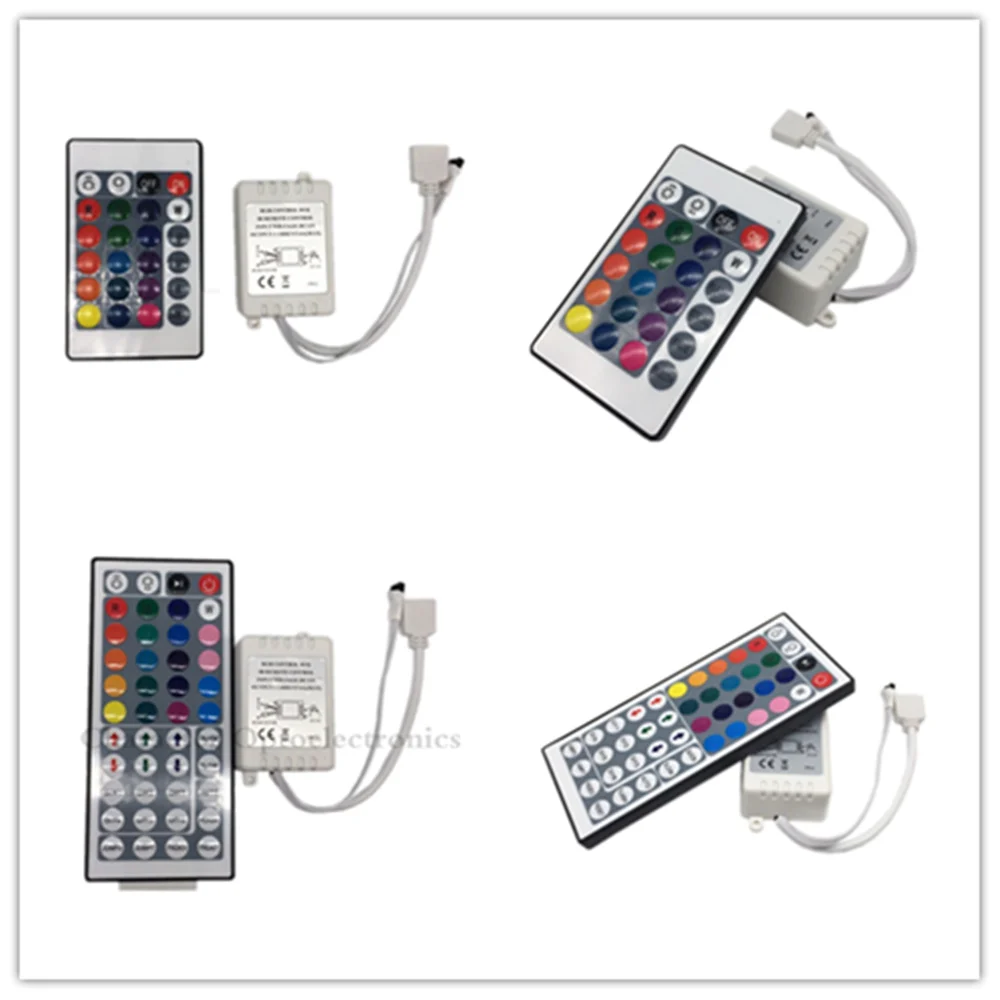 24 key 44 Keys IR remote control and IR receiver for 3528 5050 RGB led strip 10M, have two connectors