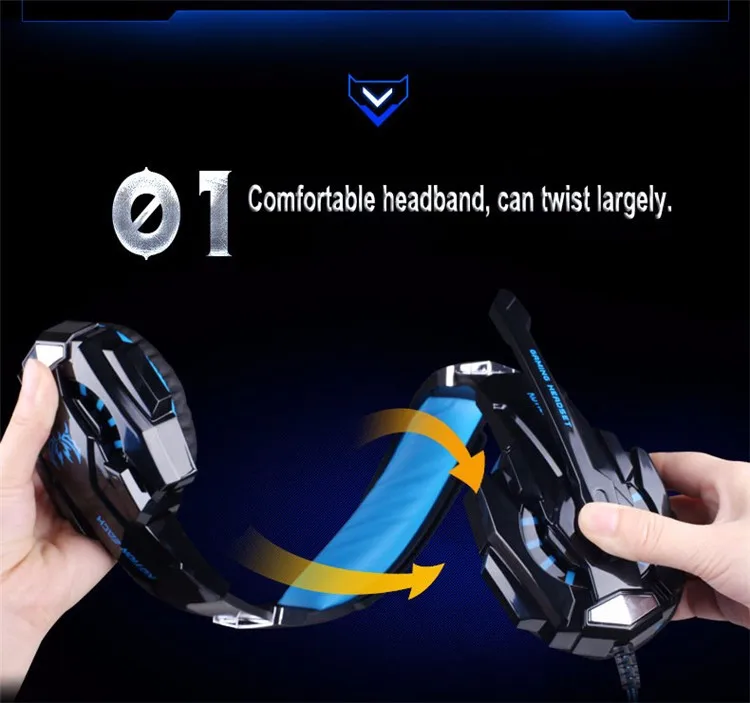 SOKELYG9000 USB Gaming Headphones With Microphone 7.1 Surround Sound Game Headset LED Light For Laptop Tablet PS4 PC (2)