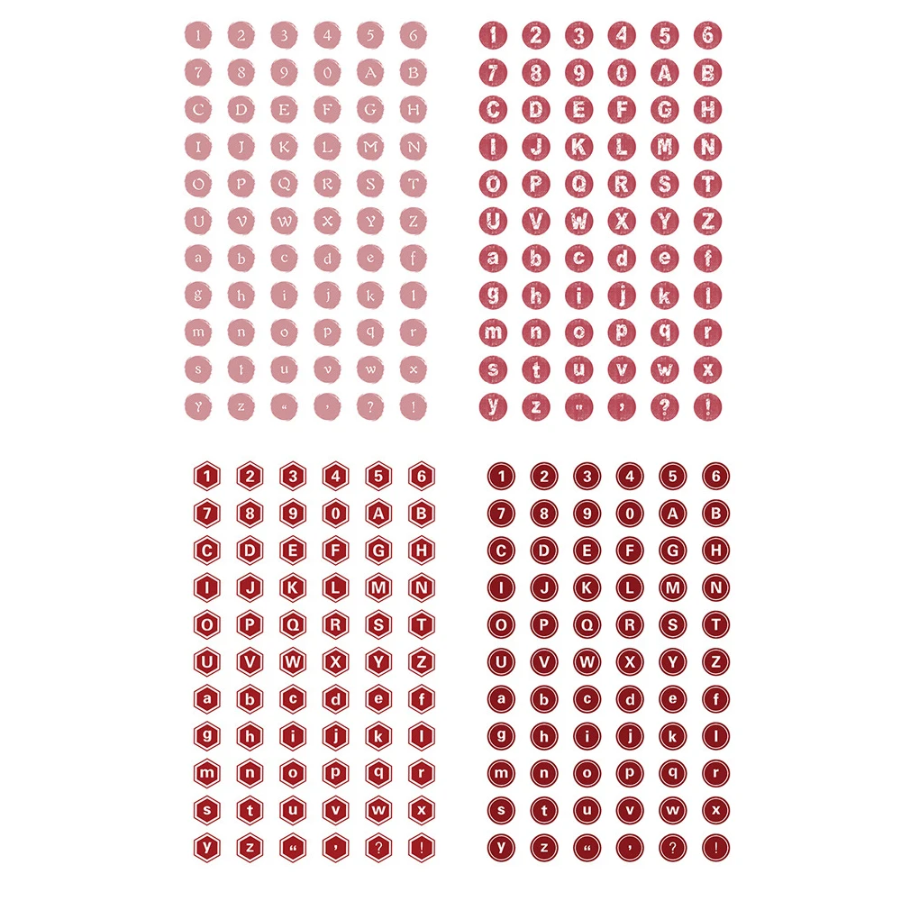 4 шт. универсальная пишущая машинка серии Bullet Journal наклейки Цифровой алфавит наклейки винтажные аксессуары для планировщика канцелярские товары - Цвет: red