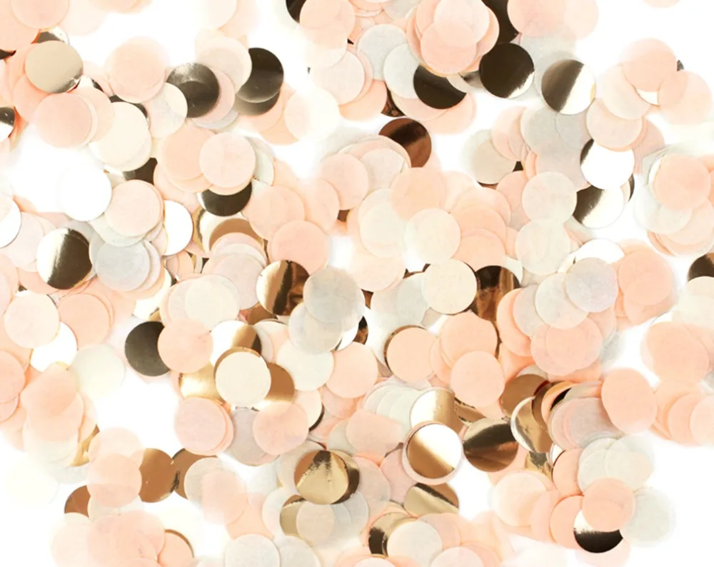 

20g Peach Rose Gold Confetti Mix Round Paper Wedding Table Decoration Bride Wish Happy Birthday Party Supplies Baby Shower Girl
