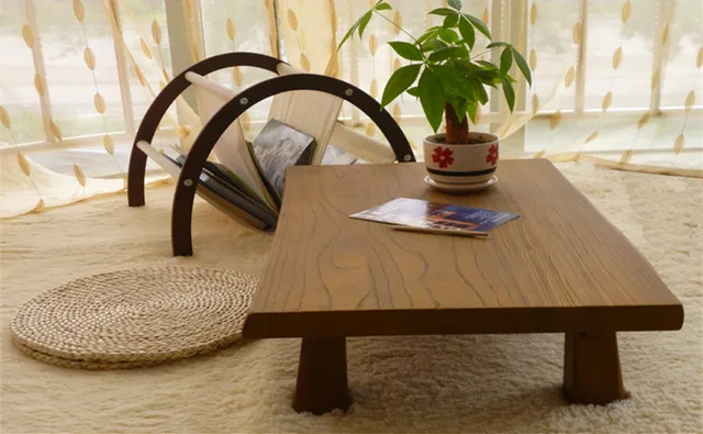 Solid Elm Wood Low Table Antique Finish Rectangular 80cm Living Room Furniture Oriental Sofa Vintage Designer Coffee In Tables From