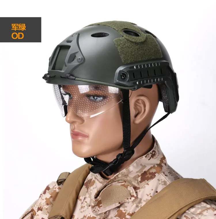 

Outdoor sports Paintball Wargame Military FAST PJ MH tactical helmet CS equipment camouflage Helmets with Protective Goggle