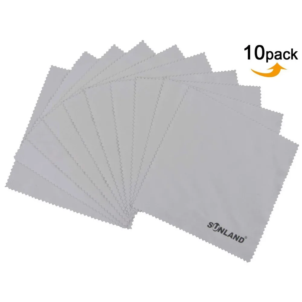 

Sinland Microfiber Glasses Cleaning Cloths for Phone Screen Camera Eyeglasses Laptops Lens Windows Mirrors 12Inx12In Black White