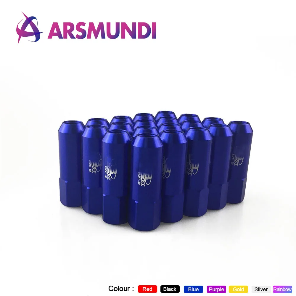 

20PC Bl Jdm Style Aluminum Extended Tuner Wheel Lug Nuts For Wheels Rims M12X1.5