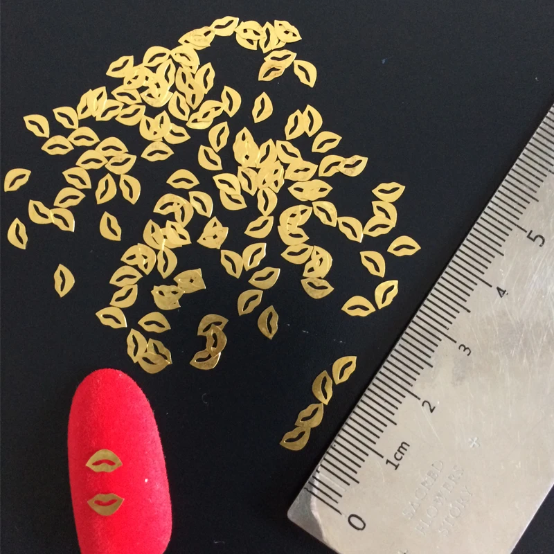 

Sexy Lip Shape Nail Decals 100pcs Metal Stud Nails Art Rivet Charms Nails Accessories Nail Art Decorations