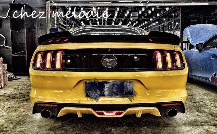 

MMD style Real Carbon fiber Car Rear Trunk Spoiler Wing For Ford Mustang 2015-2018, no drilling needed