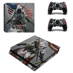 Assassins CREAD PS4 Slim Стикеры кожи PS4 Slim Наклейки + 2 шт. контроллер кожа консоли Наклейки PS4 тонкий защитный кожи