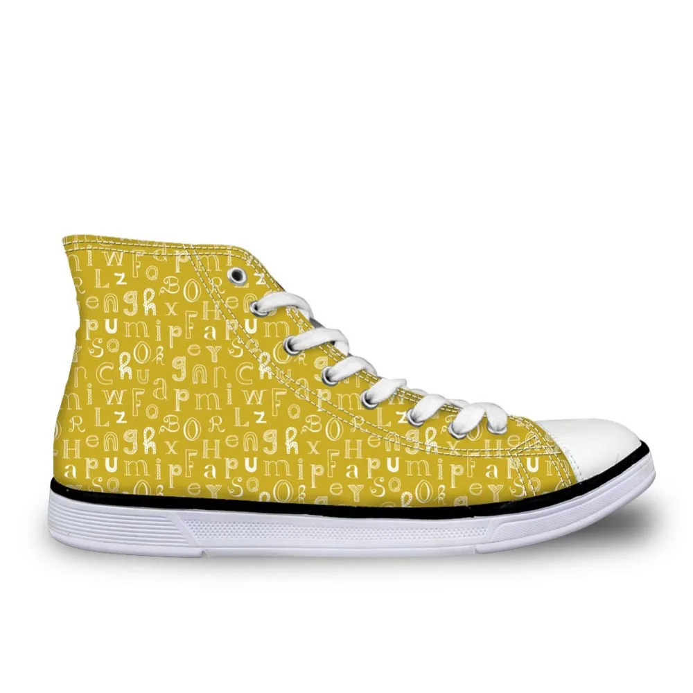 

2019 Men Casual Canvas Flats Shoes Boys High Top Outdoor Non-slip Sneakers Shoes Alphabet Printed Walking Lace Up Man