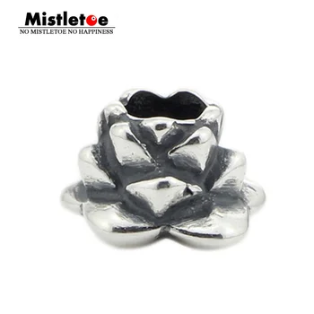 

Mistletoe Jewelry Genuine 925 Sterling Silver Lotus Charm Bead Fits European Troll 3.0mm Bracelet Not Original