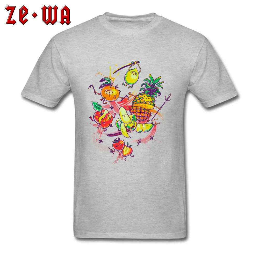 Fruit Salad Fashionable Summer/Autumn 100% Cotton Round Collar Mens Tops Shirt Top T-shirts Newest Short Sleeve Top T-shirts Fruit Salad grey