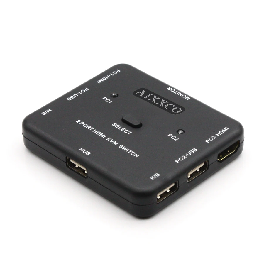  AIXXCO HDMI KVM Switch 1.4v Switcher 2 Port PCs Sharing 2 Devices for Keyboard Mouse Printer Monito