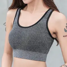Сексуальный спортивный бюстгальтер увеличивающий и противоударный жилет топы с обивка для бега, йоги дышащие быстросохнущие Спортивные Спортивное нижнее белье бюстгальтер для йоги