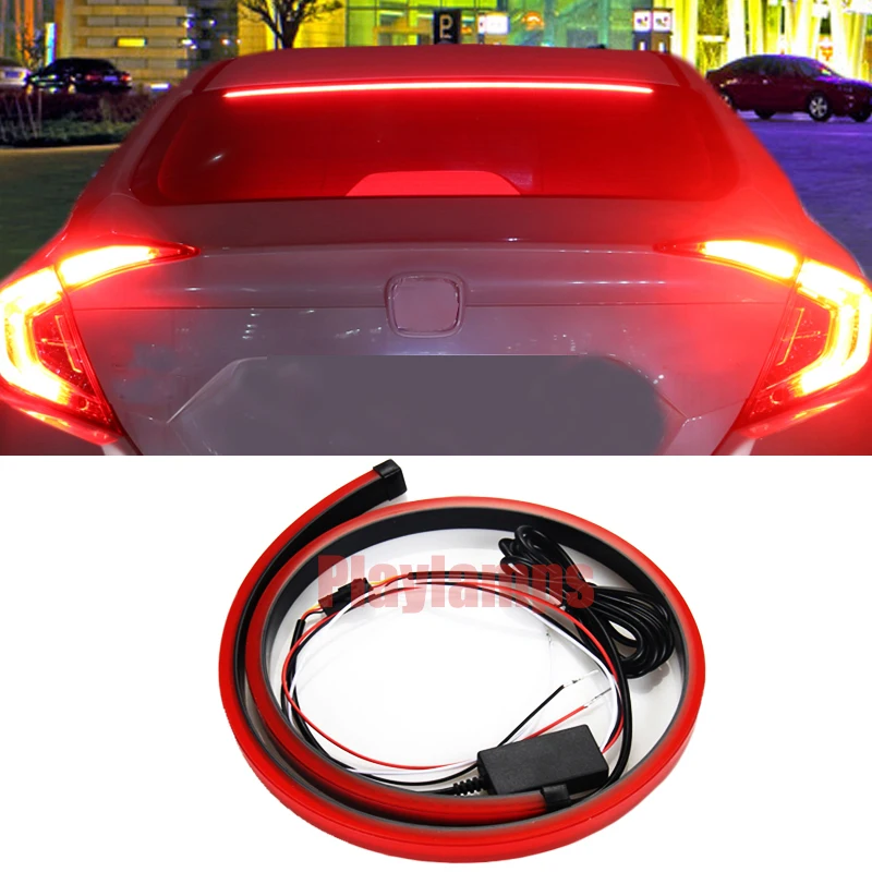 

12V 100cm LED Brake light Rear High Mount Tail Warning Light Auto Flowing High Additional Third Stop Light