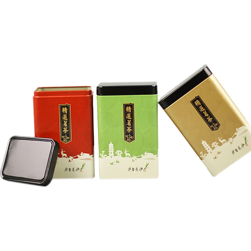 

Xin Jia Yi Airtight Coffee Tin Boxes Tin Container Rectangular Metal Containers With Lids Chinese Style With Tower Printing Case