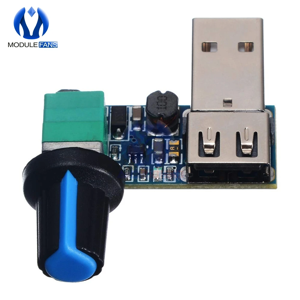 USB контроллер скорости вентилятора 5 В 12 переключатель управления плавный модуль
