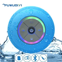 FUWUDIYI Waterproof Bluetooth Speaker LED Portable Wireless Bathroom Radio Handfree Subwoofer Audio with TF Card