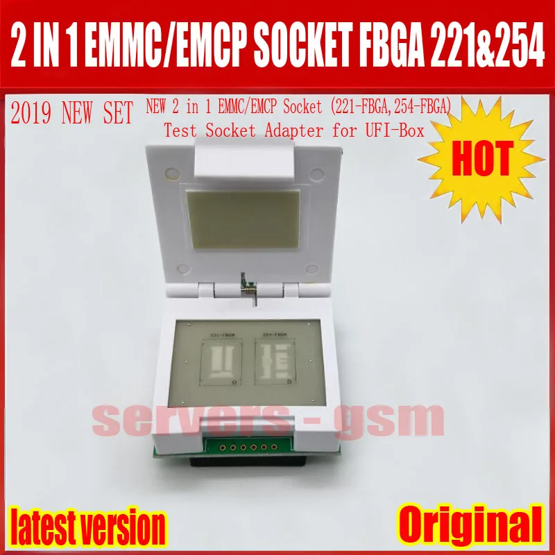 NEW Original 2 in 1 EMMC/EMCP Socket (221-FBGA,254-FBGA) Test Socket ...