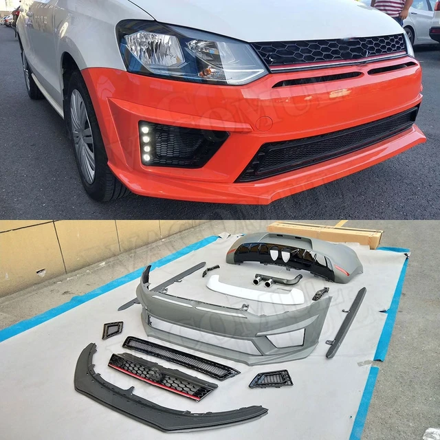 PP Material Wide Body Kits Front Rear Bumper lip Spoiler for VW Polo to