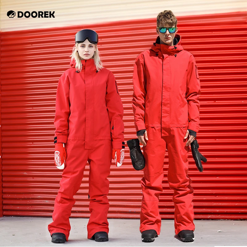 

DOOREK 2020 winter men Women Snowboarding Sets Waterproof Warm jumpsuit Outdoor Camping Hiking Hooded Jacket with Pants Ski Suit