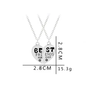 

20sets/lot Best Friends Jewelry Fashion Loving Heart Shaped Pendant Necklace For Friends Gifts