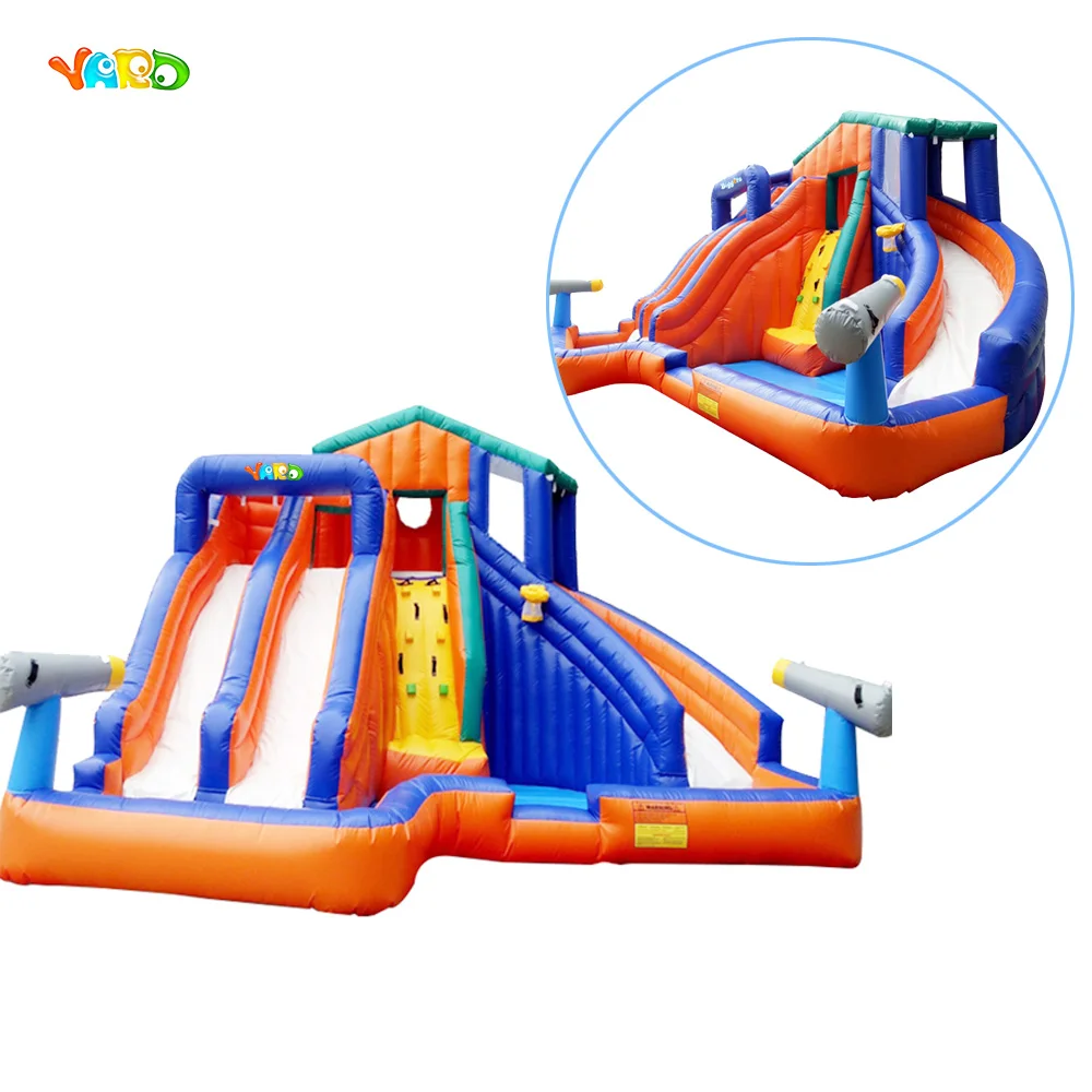 

Free Shipping Inflatable Slide Water Trampoline with Basketball Hoop and Water Gun
