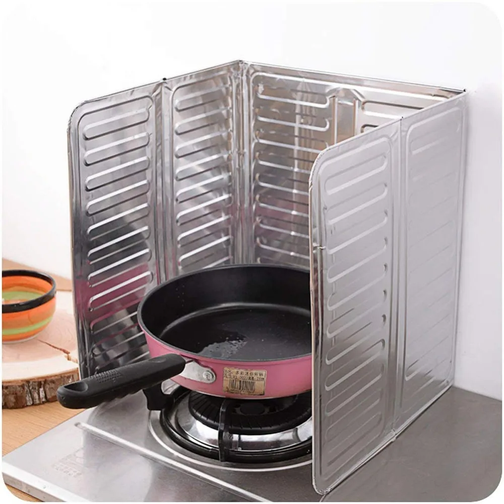 

Aluminum Foil Kitchen Oil Splash Guard Oil Splatter Screens Gas Stove Splash Proof Baffle Kitchen Tools Cooking Insulate