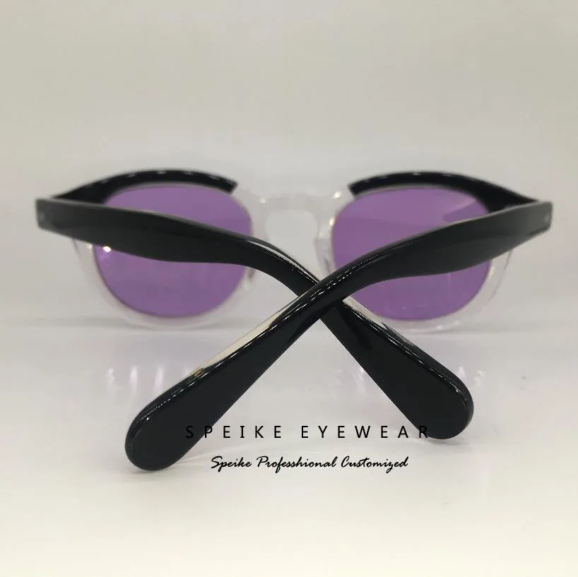 SPEIKE, индивидуальные винтажные фиолетовые линзы, солнцезащитные очки, Джони Депп, лемтош, стиль ретро, очки для ночного видения, могут быть близорукими, солнцезащитные очки