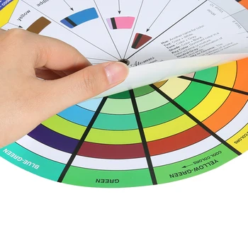 

Professional Tattoo Nail Pigment Wheel Paper Card Supplies Three-tier Design 12 Color Mix Guide Round The Central Circle Rotates