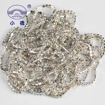 

1Yard/pack Glitter Crystal Rhinestones For Clothing Loose Flatback Sew On Rhinestone Chain AB Glass Rhinestones With Claw Z200