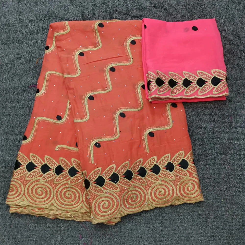 

plain peach genuine Swiss Voile lace African lace fabric in Switzerland Excellent you will like it 5 yards hot sale