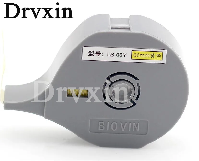 

Free Shipping Original BIOVIN Ink Ribbon Printer Label Stickers LS-06Y(6mm+Yellow) For Cable ID Printer S650,S700E,S710E,S100T