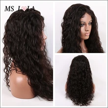 Glueless Full Lace Human Hair Wigs Wavy Lace Front Wigs Unprocessed Virgin indian Water Wave For Black Women 12-26″ In Stock