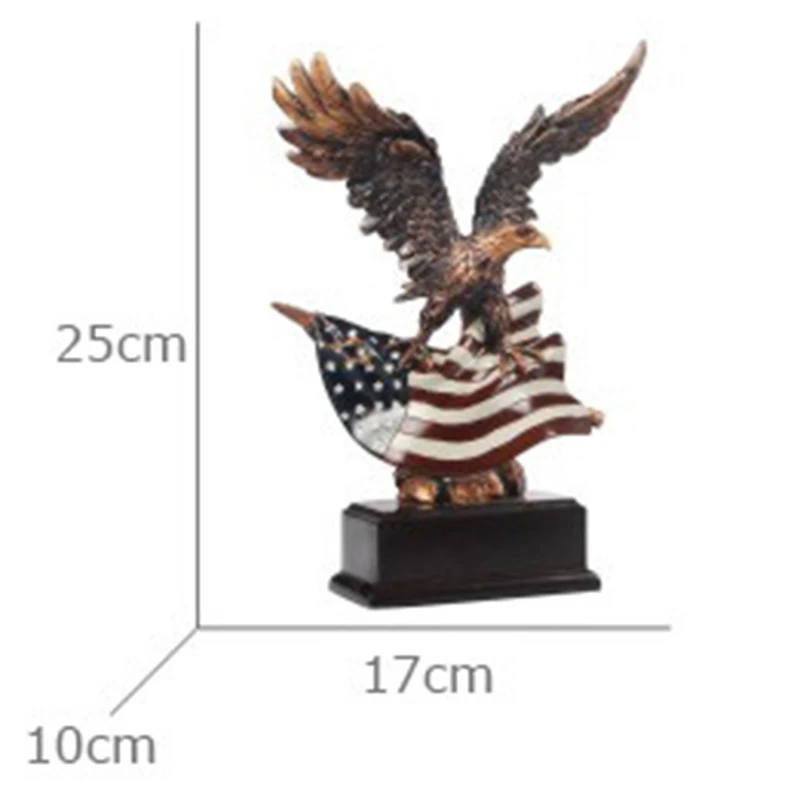 Винтажная Статуэтка орла из смолы США, миниатюры, статуя для гостиной, домашний декор, искусственный орнамент для офиса, рабочего стола, подарки