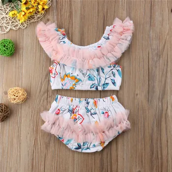 

Toddler Baby Girl Clothes Set Vest Tops Sleeveless Kid Girls Shorts Outfits Set Summer