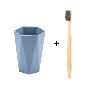 

1Pc Hot Sale Eco-friendly Bamboo Handle charcoal Brush Toothbrush For Adult /Plastic Wheat Straw Drinking or Wash Gargle Cup