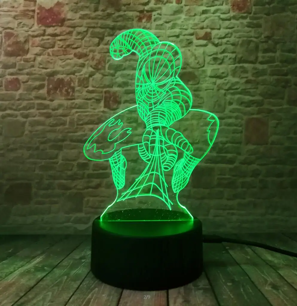 Творческий Мстители 4 знак Модель LOGO супер героя Marvel легенды 3D RGB светодиодный ночной Светильник детские игрушки Рождественский подарок стол Украшения в спальню - Испускаемый цвет: Style 7