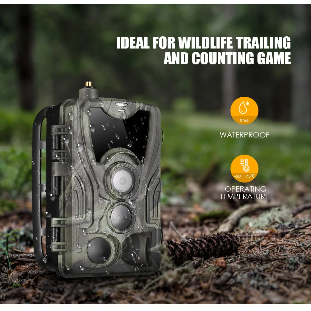 Outlife HC- 801M 2G 64GB 1080P HD Video Night Vision Hunting Camera Surveillance Photography Tracking Wildlife Trail Camera