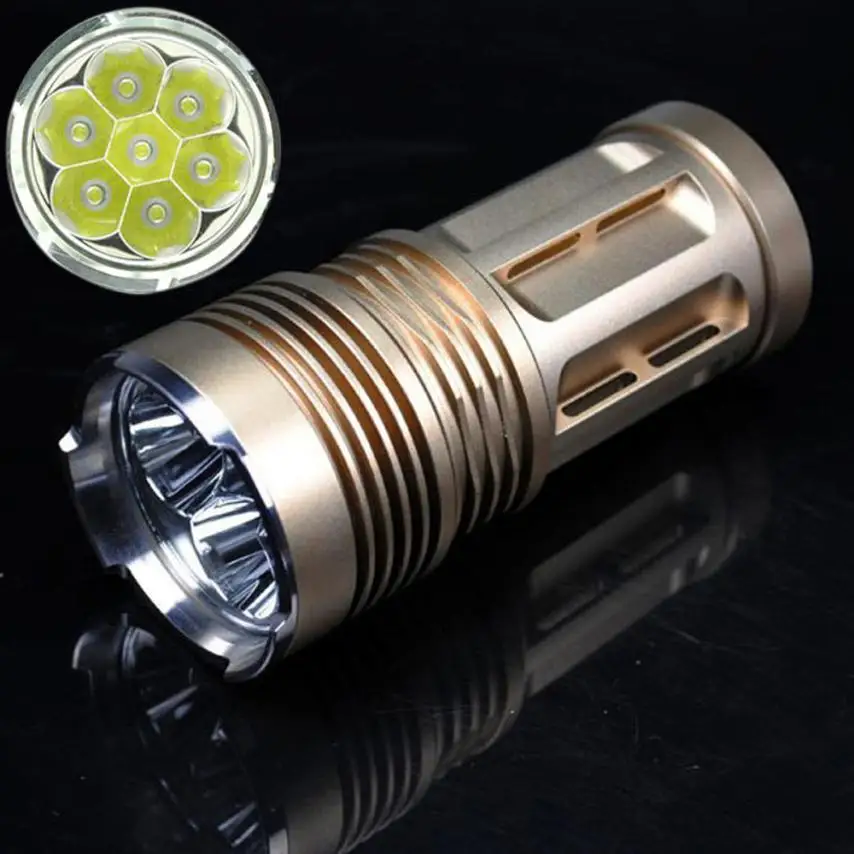 

2018 9000 LM 7x XM-L T6 LED 18650 Tactical Flashlight Torch Hunting Lamp Light Free Drop Shipping F16