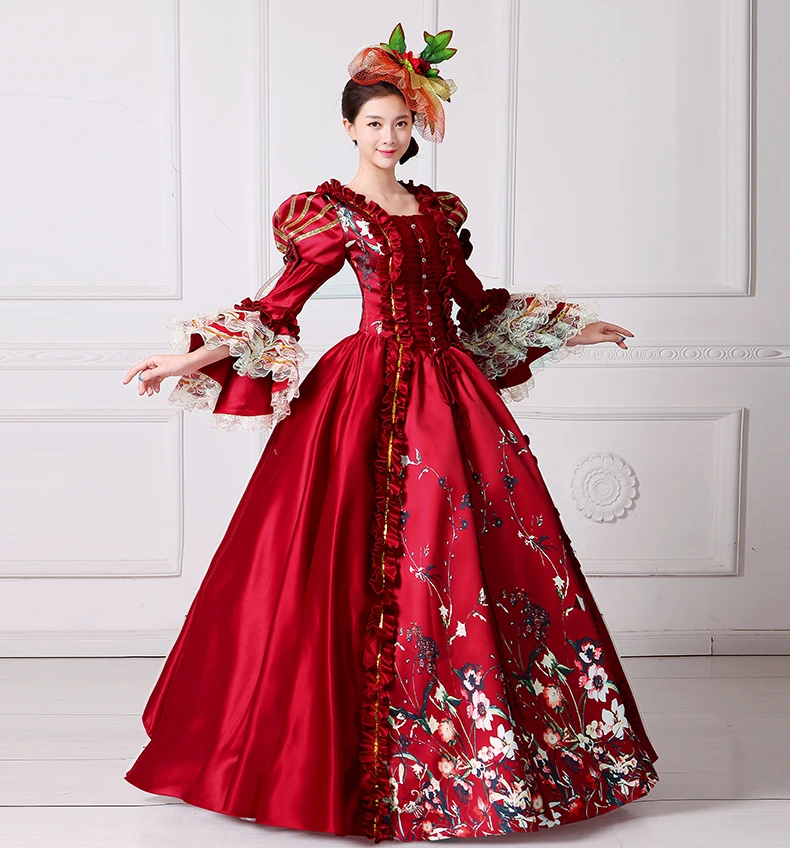 Брендовое Новое красное кружевное платье с принтом Marie Антуанетты Southern Belle