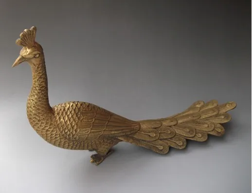 

[old craft ] Rare, Chinese Brass ' Phoenix ' Carved statue (A0314)