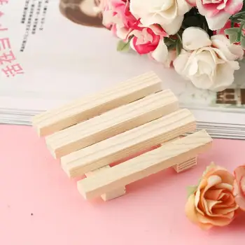 

8 * 7 cm Natural Wood Wooden Soap Dish Storage Tray Holder Bath Shower Plate Support Tray Shower Plate Wash Soap Bath