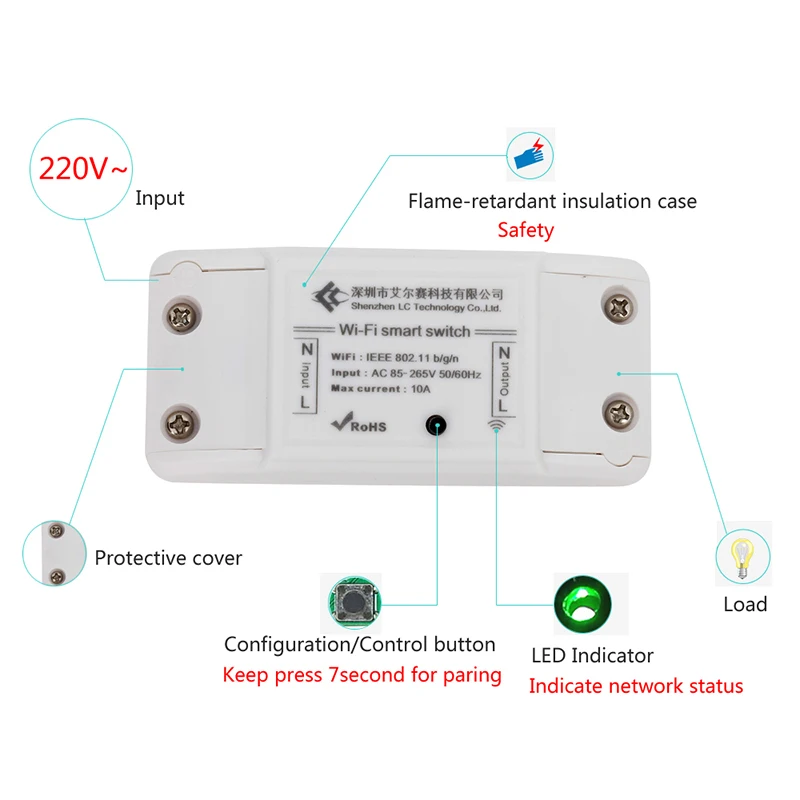 AC 220 В выключатель питания беспроводной контроллер WIFI реле Wifi реле/WiFi смарт